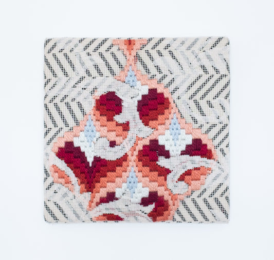 Triple-layer gather-gusset [red pomegranates]