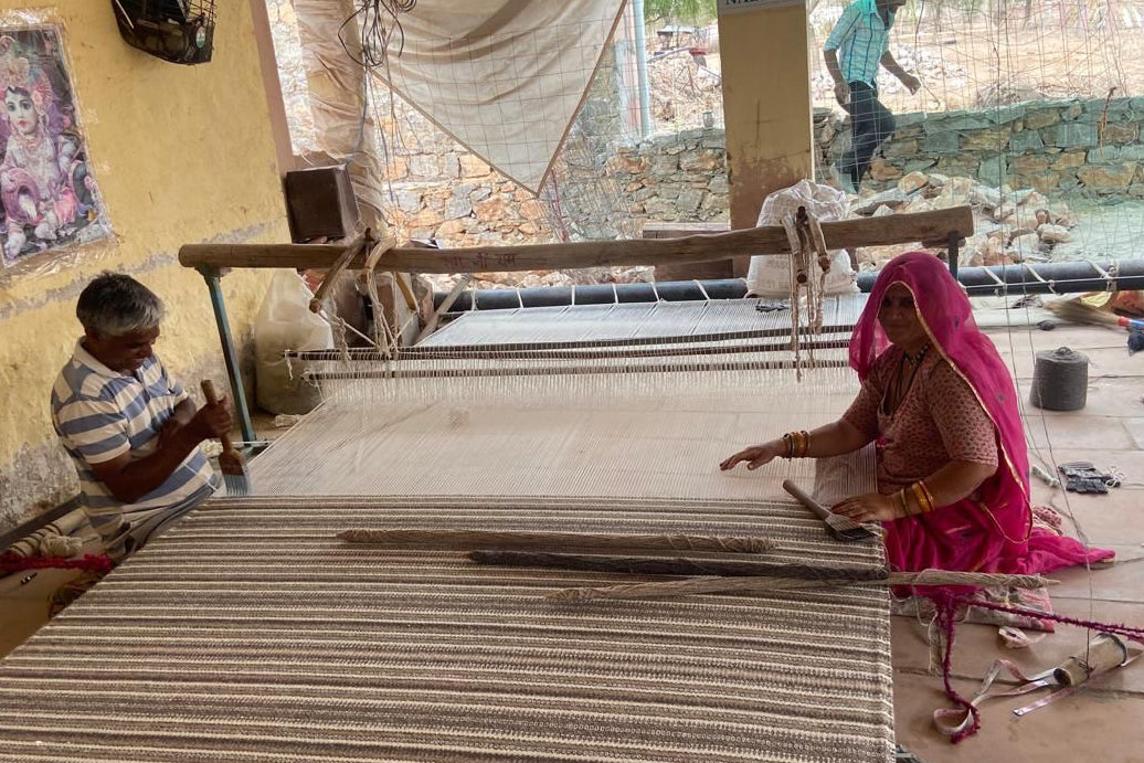 Handwoven Geometric Rug [sawtooth diamonds]