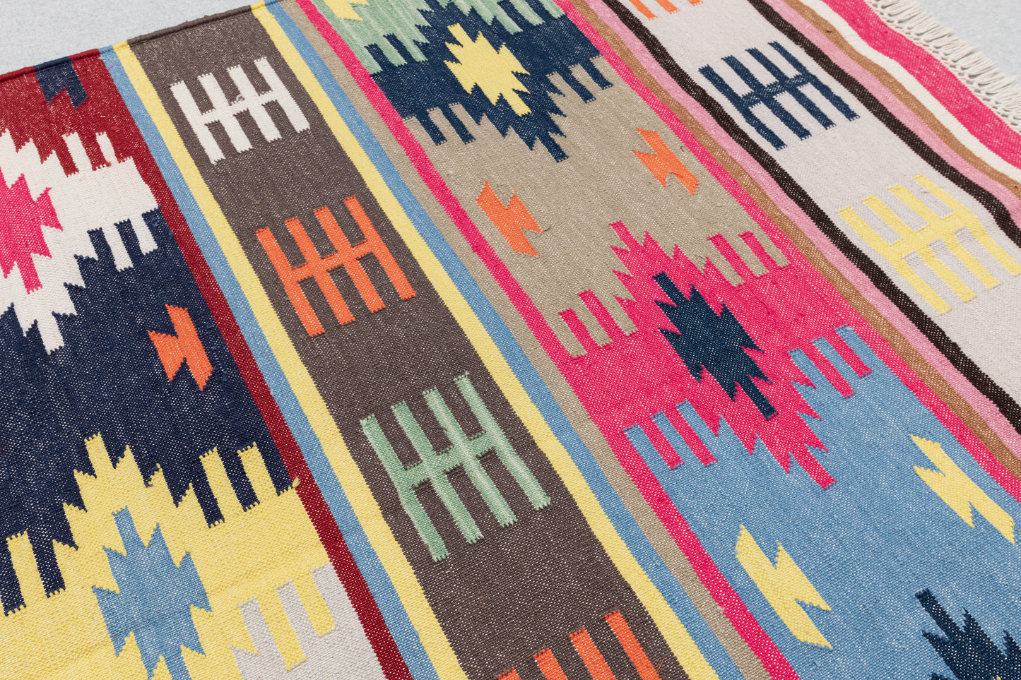 Handwoven Geometric Rug [radiant diamonds]