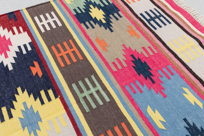 Handwoven Geometric Rug [radiant diamonds]