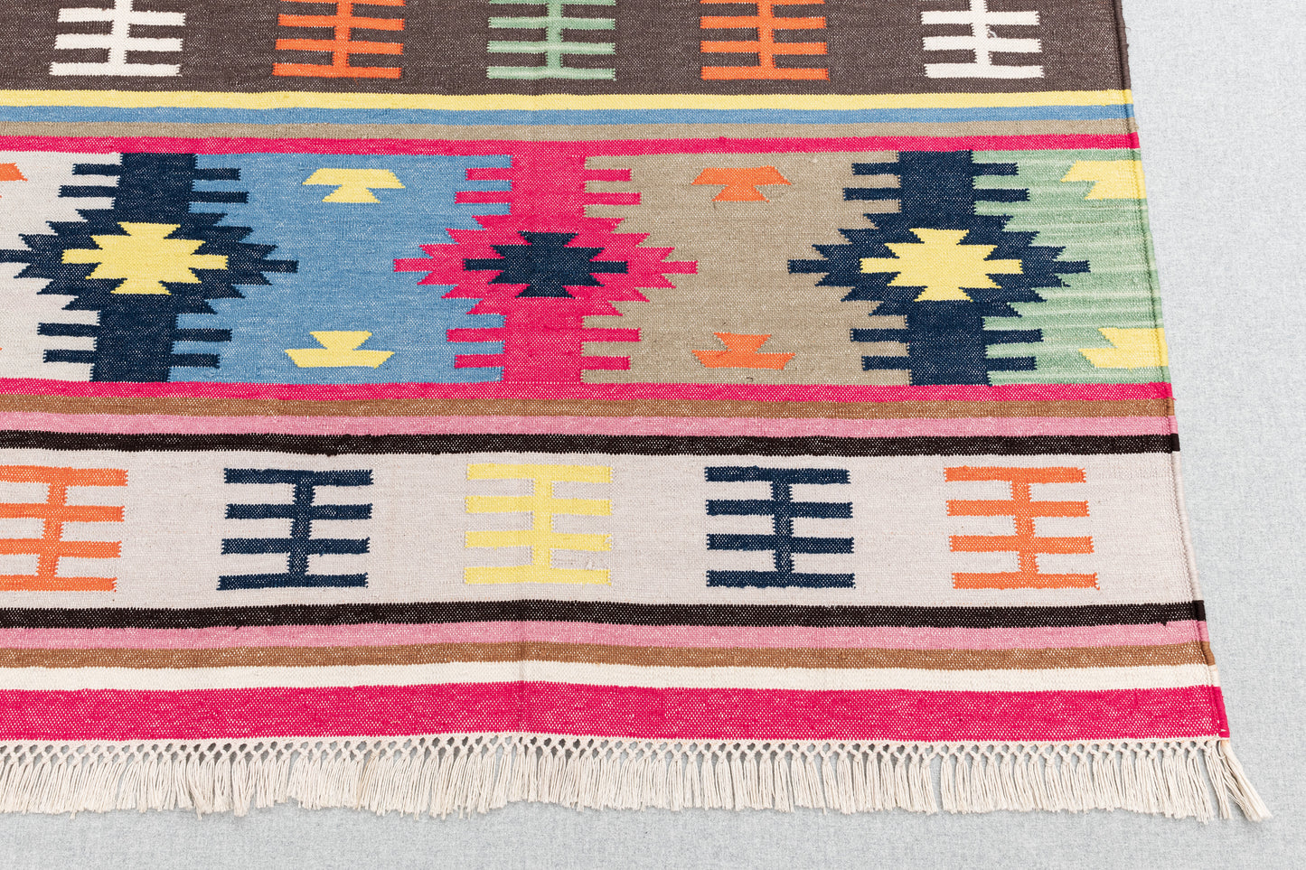 Handwoven Geometric Rug [radiant diamonds]