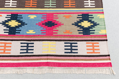 Handwoven Geometric Rug [radiant diamonds]
